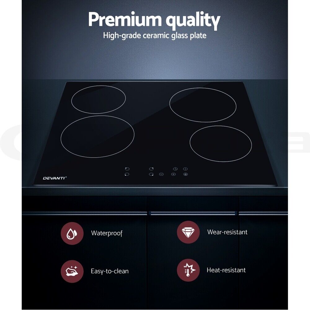 Devanti Electric Ceramic Cooktop 60cm Touch Control