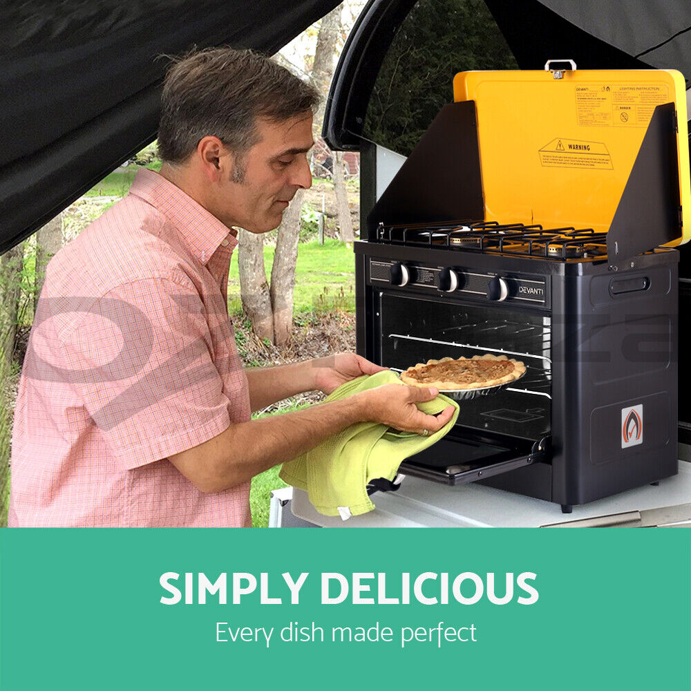 Devanti Portable Gas Oven LPG Black