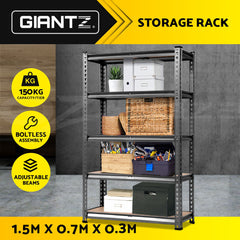 Giantz 1.5m Garage Shelving Warehouse Rack Pallet Racking Storage Shelf Charcoal