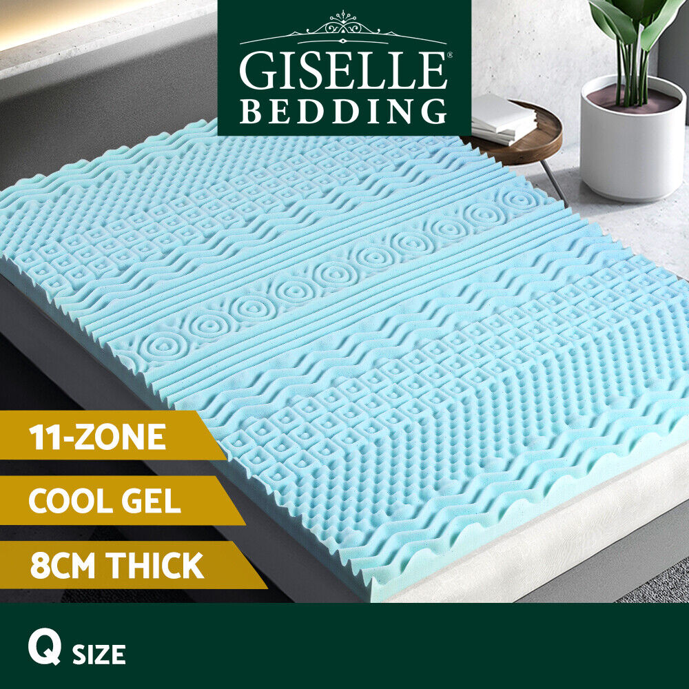 Giselle Bedding Memory Foam Mattress Topper 11-Zone 8cm Queen