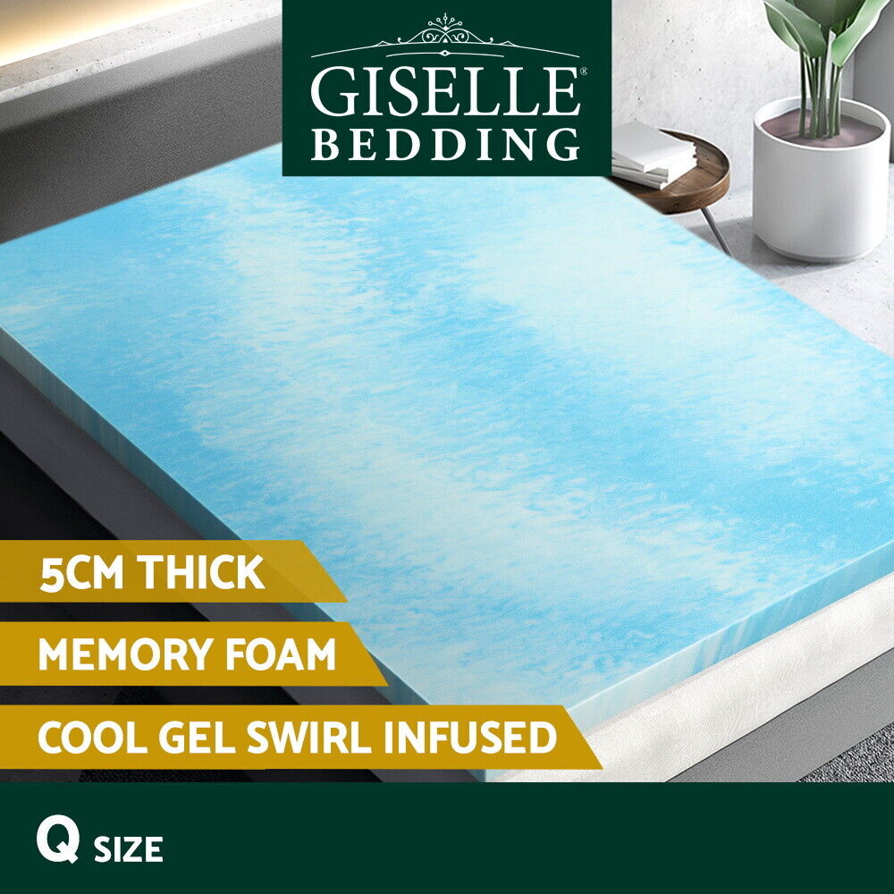 Giselle Bedding Memory Foam Mattress Topper Gel 5cm Queen