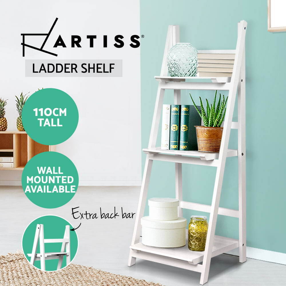 Artiss Bookshelf Corner Shelf 3 Tiers - ZANE White