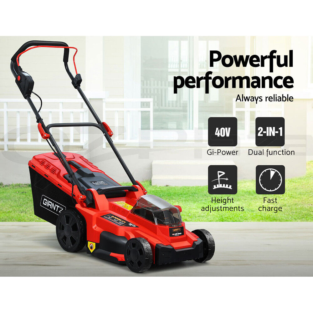 Giantz Lawn Mower Cordless Electric Lawnmower Lithium 40V Battery Powered Catch