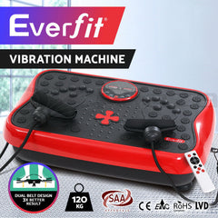 Everfit Vibration Machine Platform Vibrator with Resistance Rope Home Gym Red