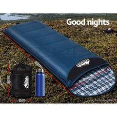 Weisshorn Sleeping Bag Single Thermal Camping Hiking Tent Blue 0 &deg C