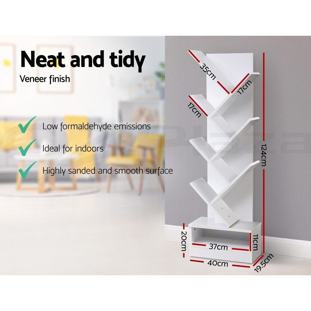 Artiss Tree Bookshelf 7 Tiers - ECHO White