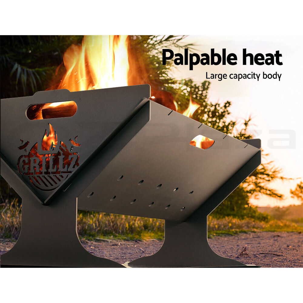 Grillz Fire Pit BBQ Grill Steel