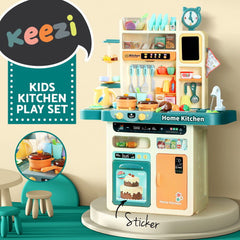 Keezi Kids Kitchen Pretend Play Set Cooking Sound Steam Light Function