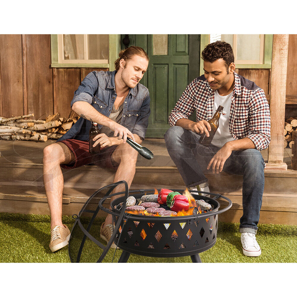 Grillz Fire Pit BBQ Grill 82cm