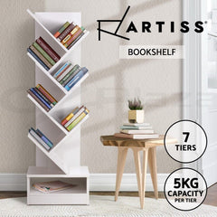 Artiss Tree Bookshelf 7 Tiers - ECHO White