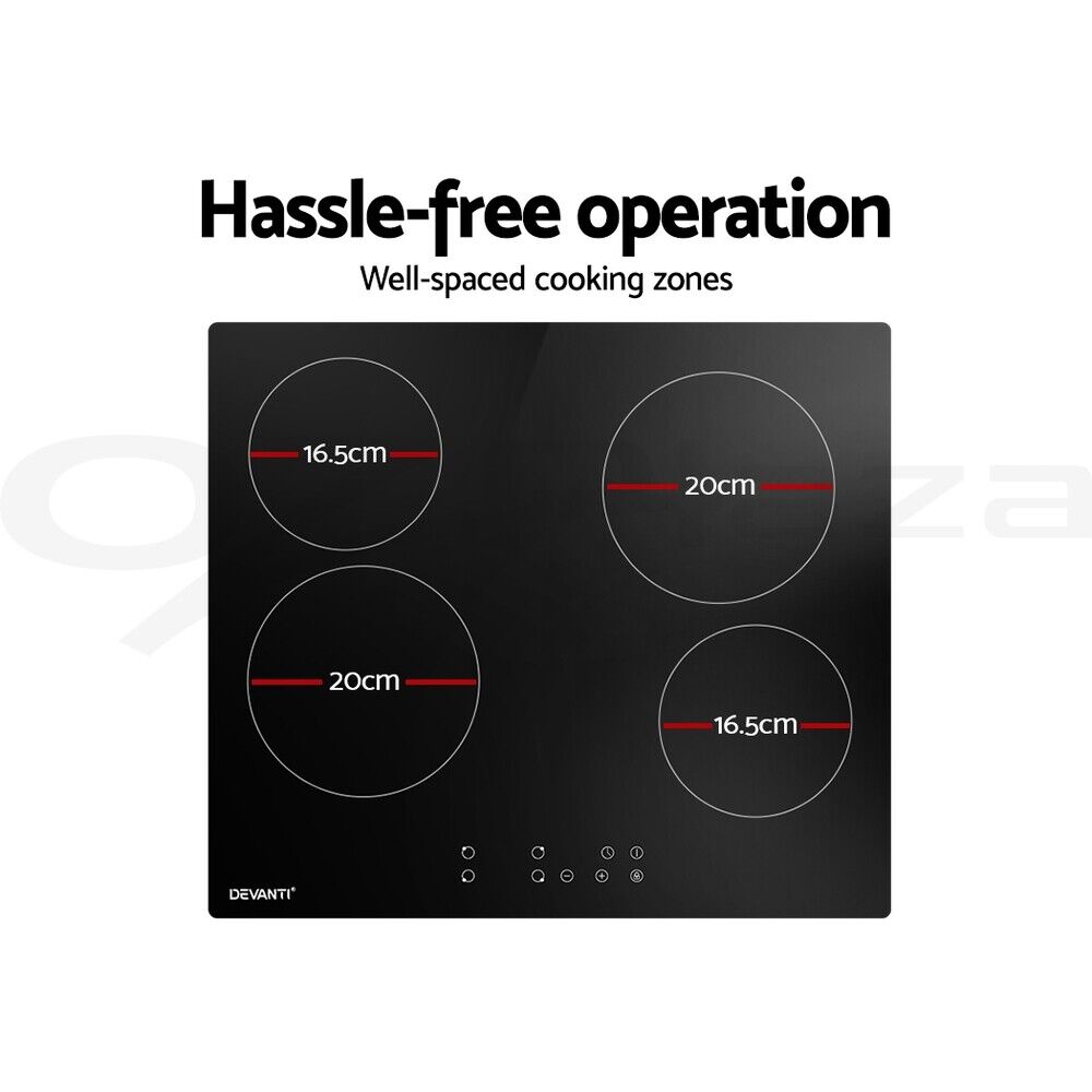 Devanti Electric Ceramic Cooktop 60cm Touch Control