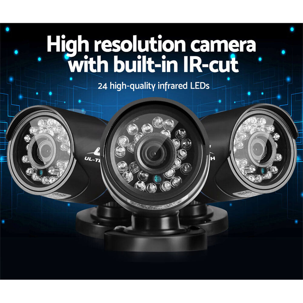 UL-tech CCTV Security System 4CH DVR 4 Cameras 1080p