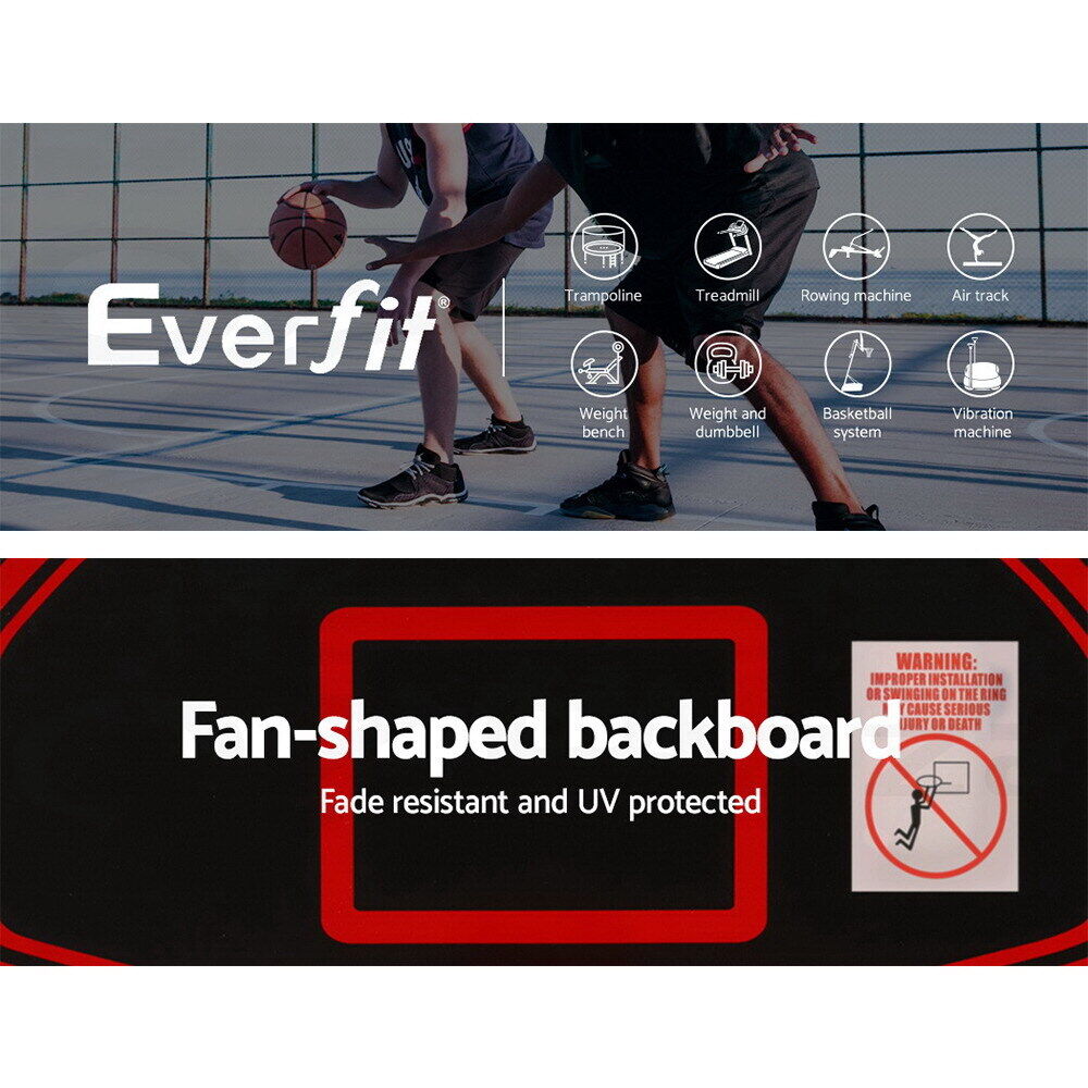 Everfit 2.1m Basketball Hoop Stand System Adjustable Portable Pro Kids Black