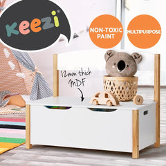 Keezi Kids Toy Box Chest Storage Blanket Children Organiser Seating Bench