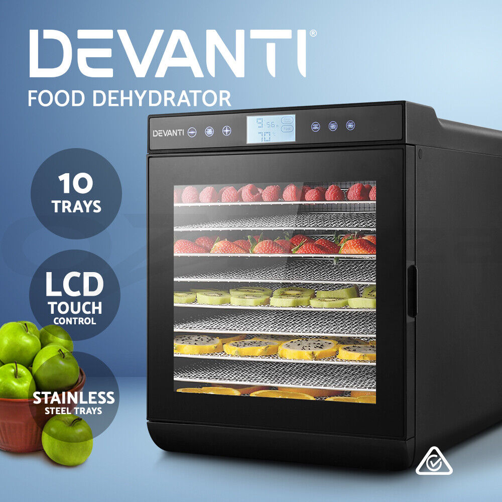 Devanti 10 Trays Food Dehydrator Stainless Steel Tray