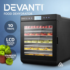 Devanti 10 Trays Food Dehydrator Stainless Steel Tray