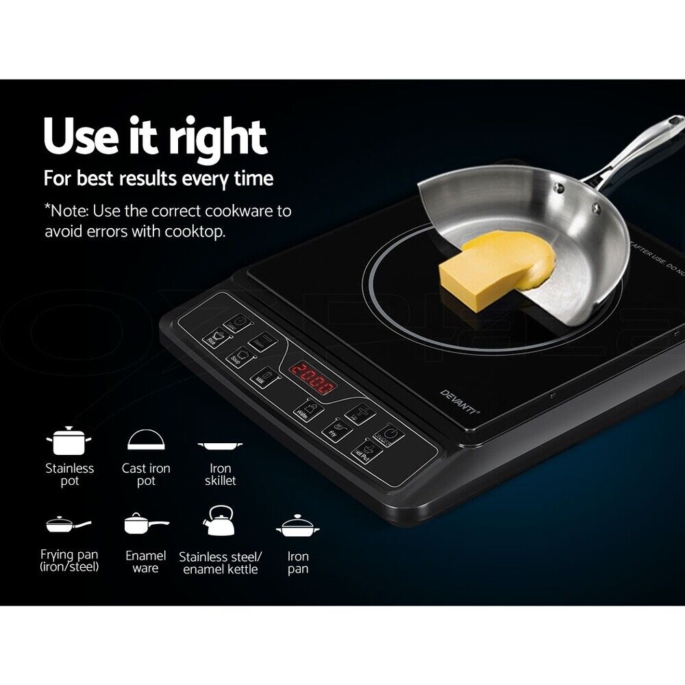 Devanti Induction Cooktop 30cm Portable Cooker