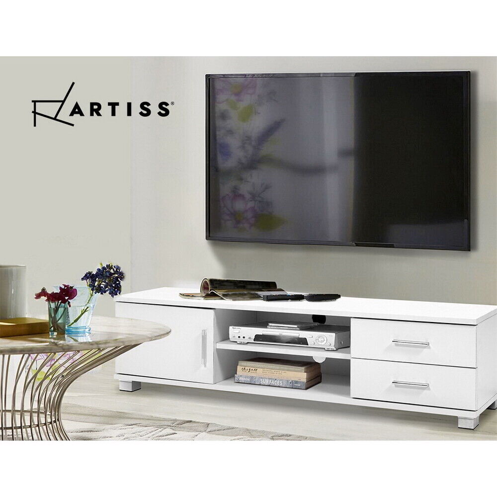 Artiss TV Cabinet Entertainment Unit Stand Storage Drawers Shelf 120cm White