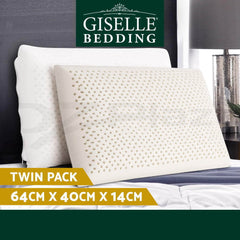 Giselle Bedding Natural Latex Pillow Classic Twin Pack