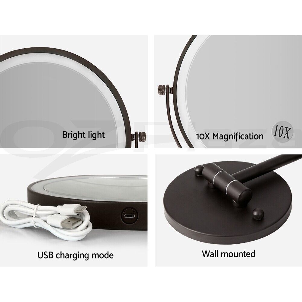 Embellir Extendable Makeup Mirror 10X Magnifying Double-Sided Bathroom Mirror BR