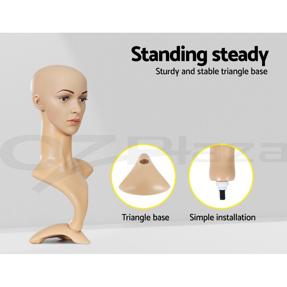 Embellir Female Mannequin Head Dummy Model Display Shop Stand Professional Use