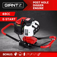 Giantz 65CC Post Hole Digger Motor Only Petrol Engine Red