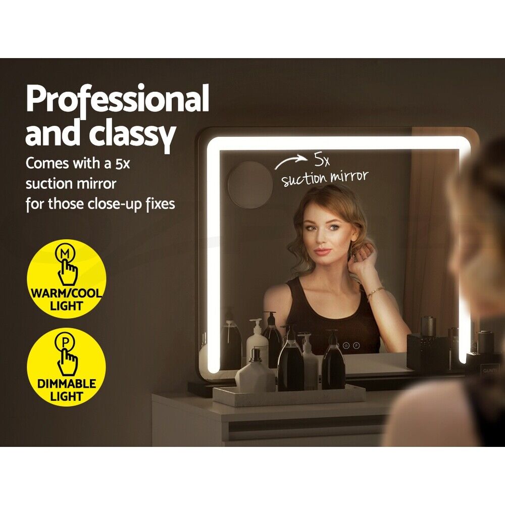 Embellir Makeup Mirror With Light Hollywood Vanity LED Tabletop Mirrors 50X60CM