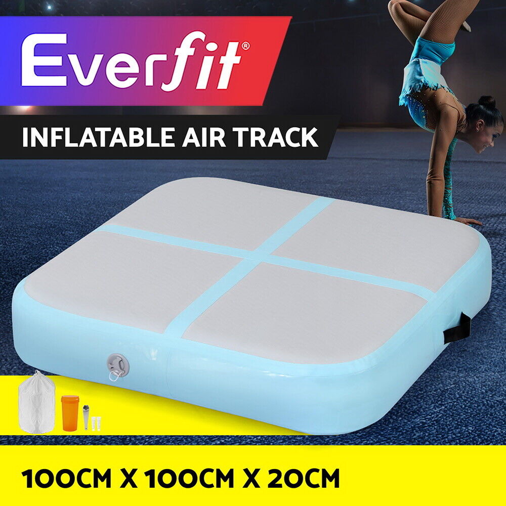 Everfit 1m Air Track Mat Inflatable Gymnastics Tumbling Mat Green