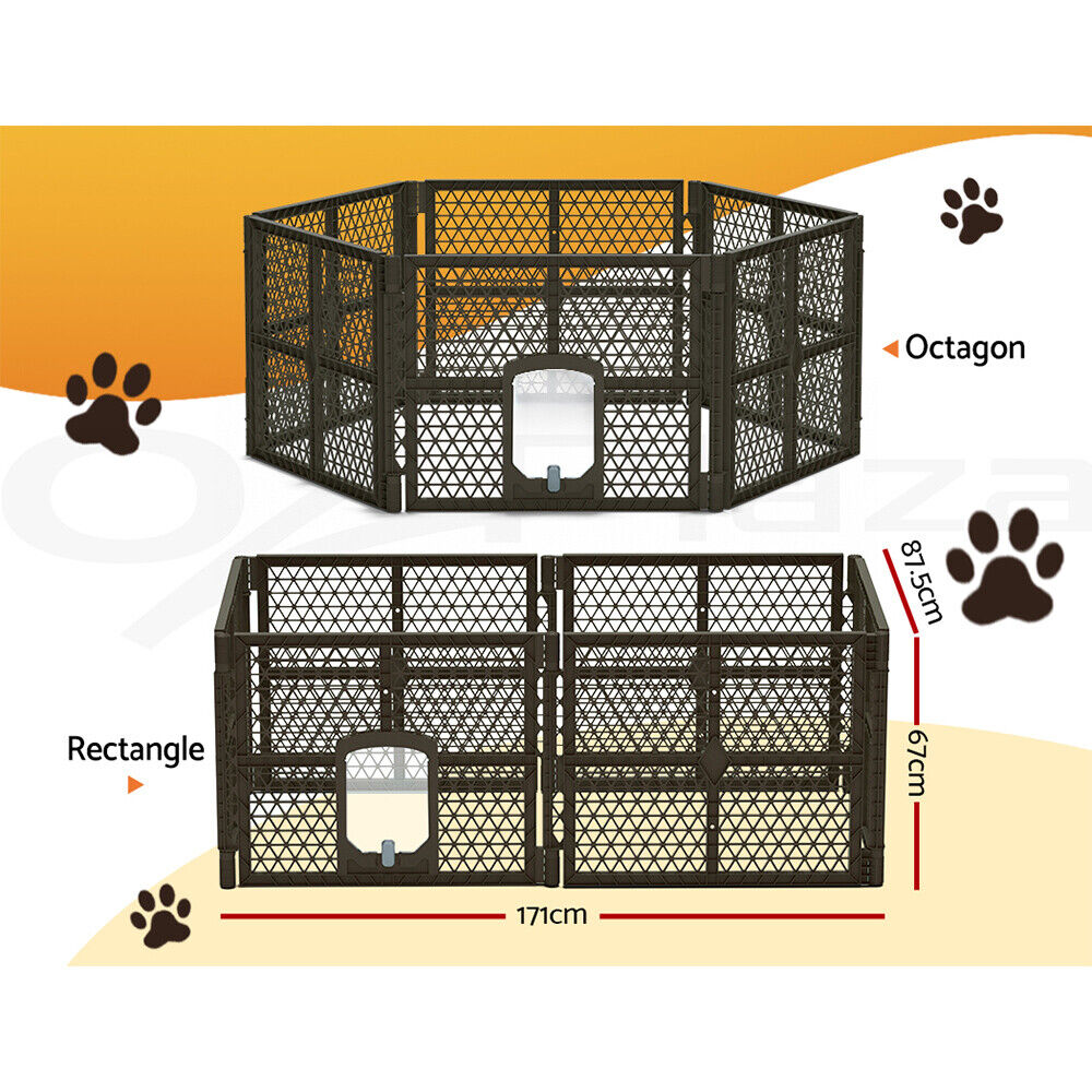 i.Pet Dog Playpen Enclosure 6 Panel Pet Fence Plastic Play Pen