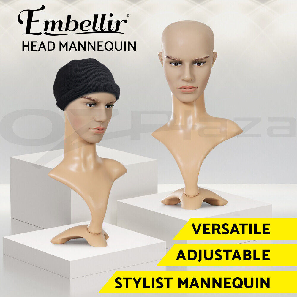 Embellir Male Mannequin Head Dummy Model Display Shop Stand Professional Use