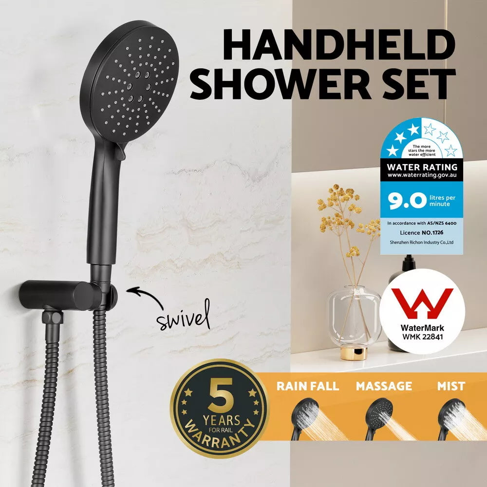 Handheld Shower Head Holder 4.7'' High Pressure Black