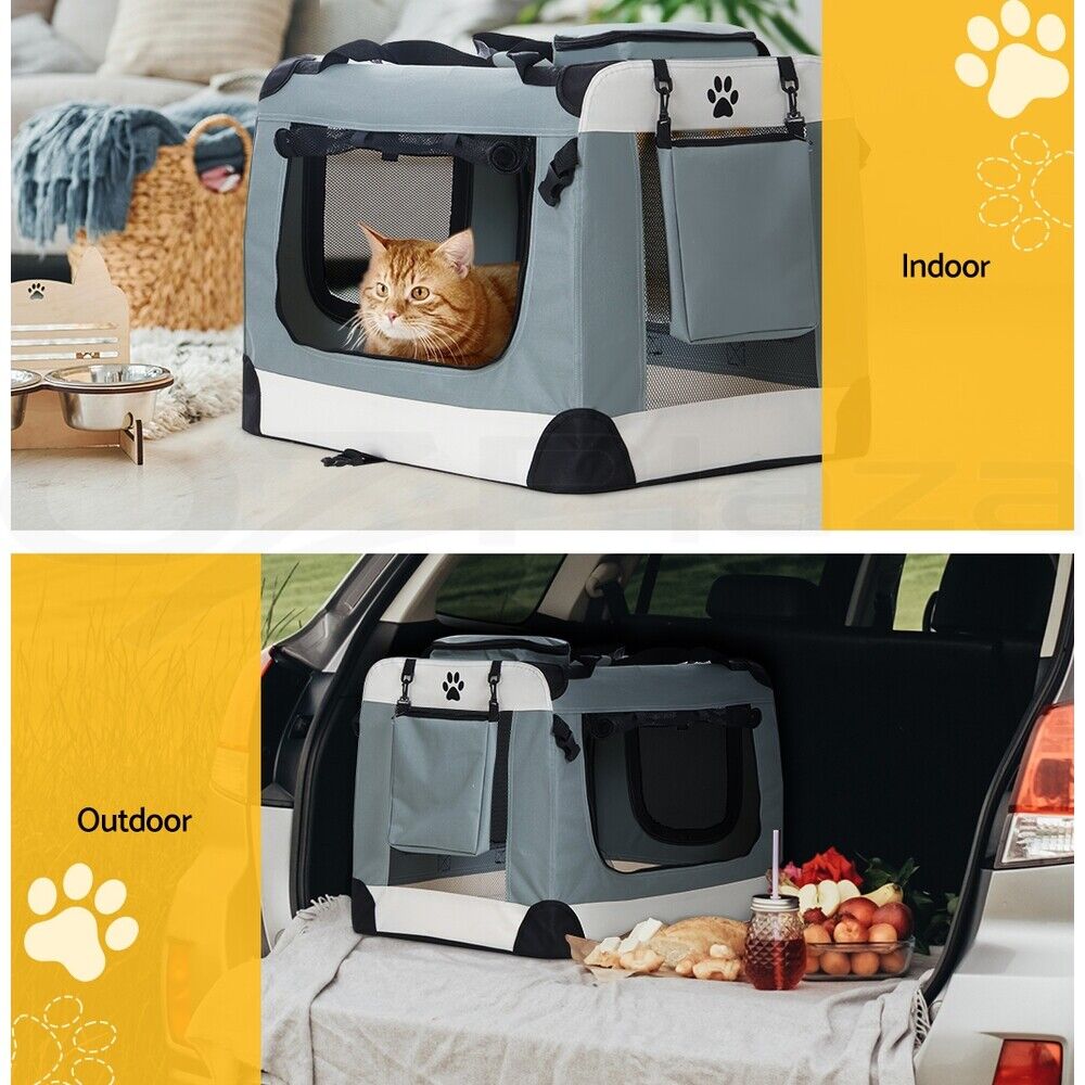 i.Pet Pet Carrier Large Soft Crate Dog Cat Travel Portable Cage Kennel Foldable