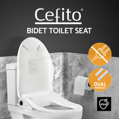 Cefito Electric Bidet Toilet Seat Cover Auto Smart Water Wash Dryer Night Light