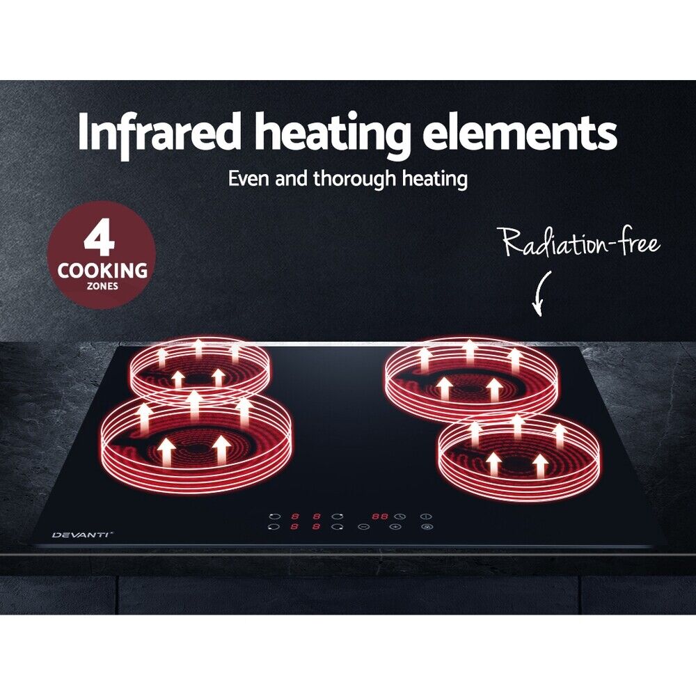 Devanti Electric Ceramic Cooktop 60cm Touch Control