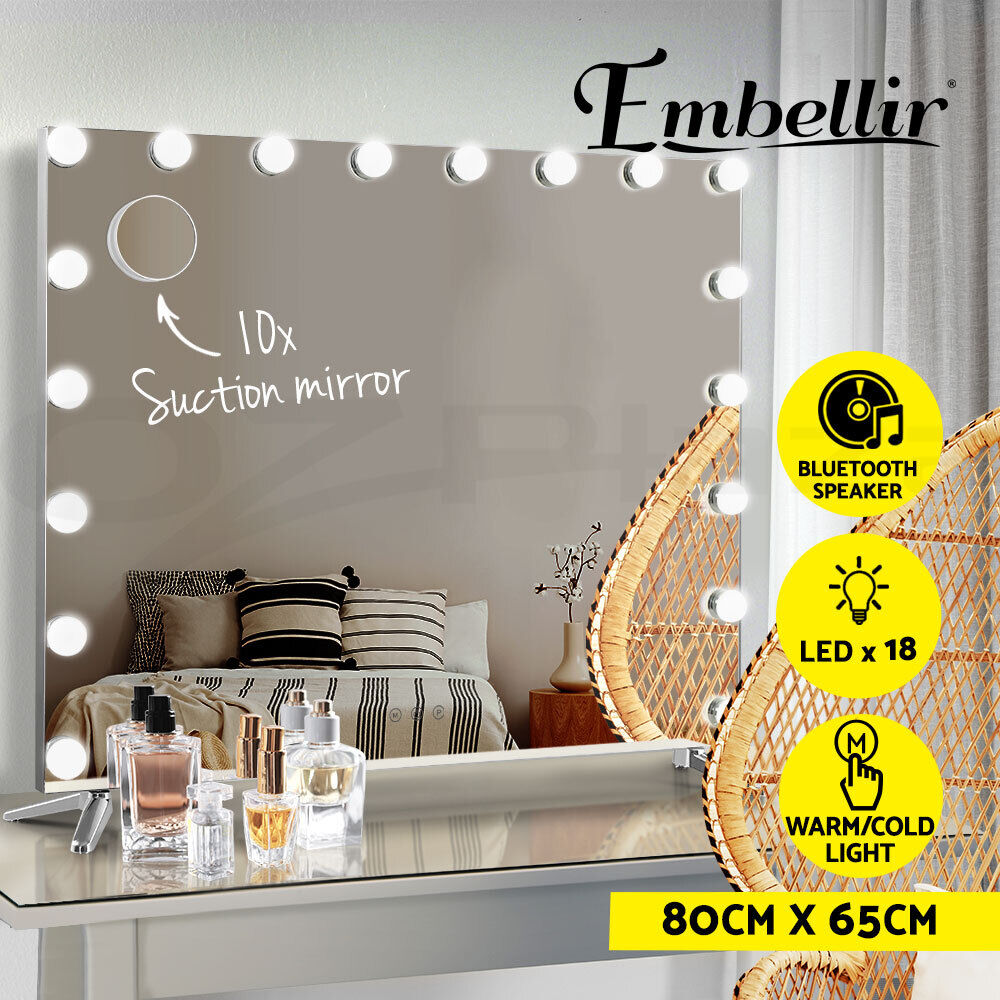 Embellir Bluetooth Makeup Mirror with Light Hollywood LED Wall Mounted Cosmetic