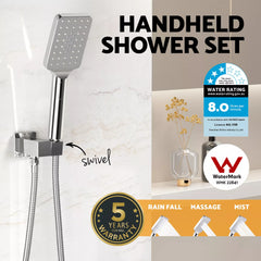 Handheld Shower Head Holder 3.1'' High Pressure Silver