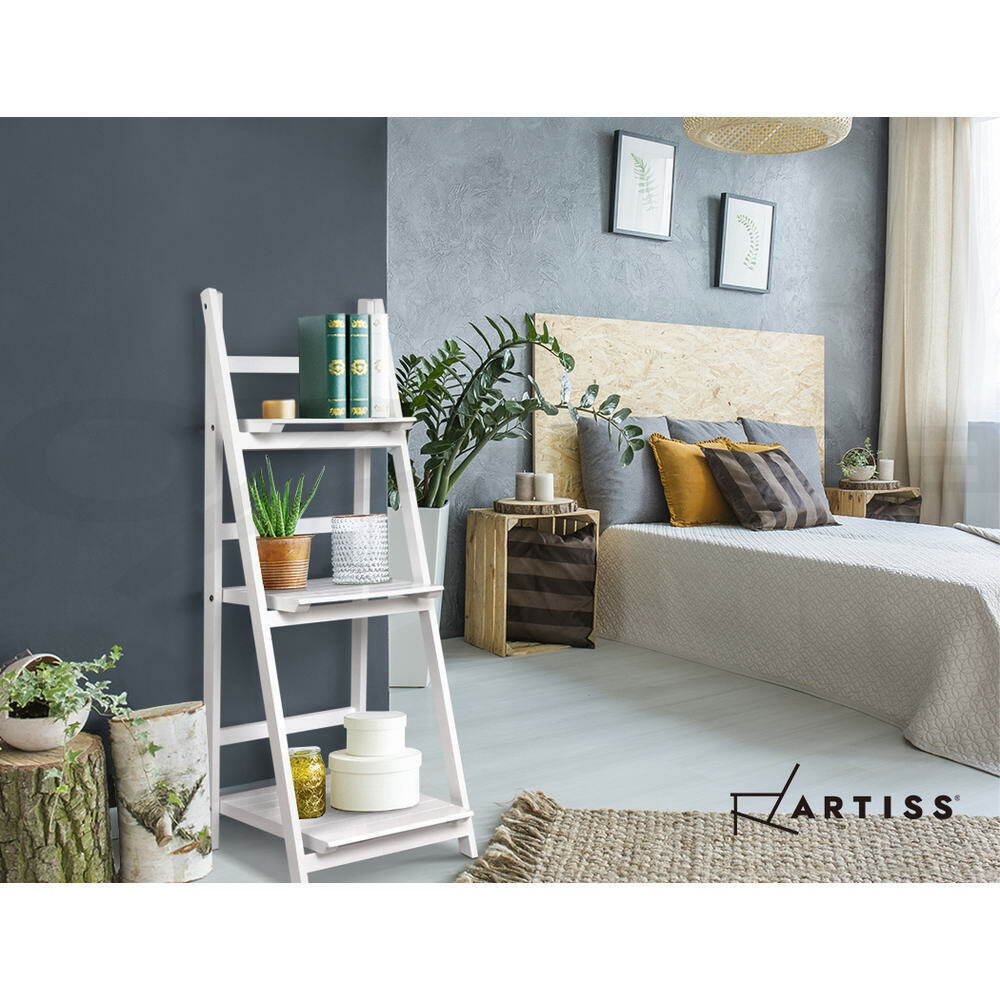 Artiss Bookshelf Corner Shelf 3 Tiers - ZANE White