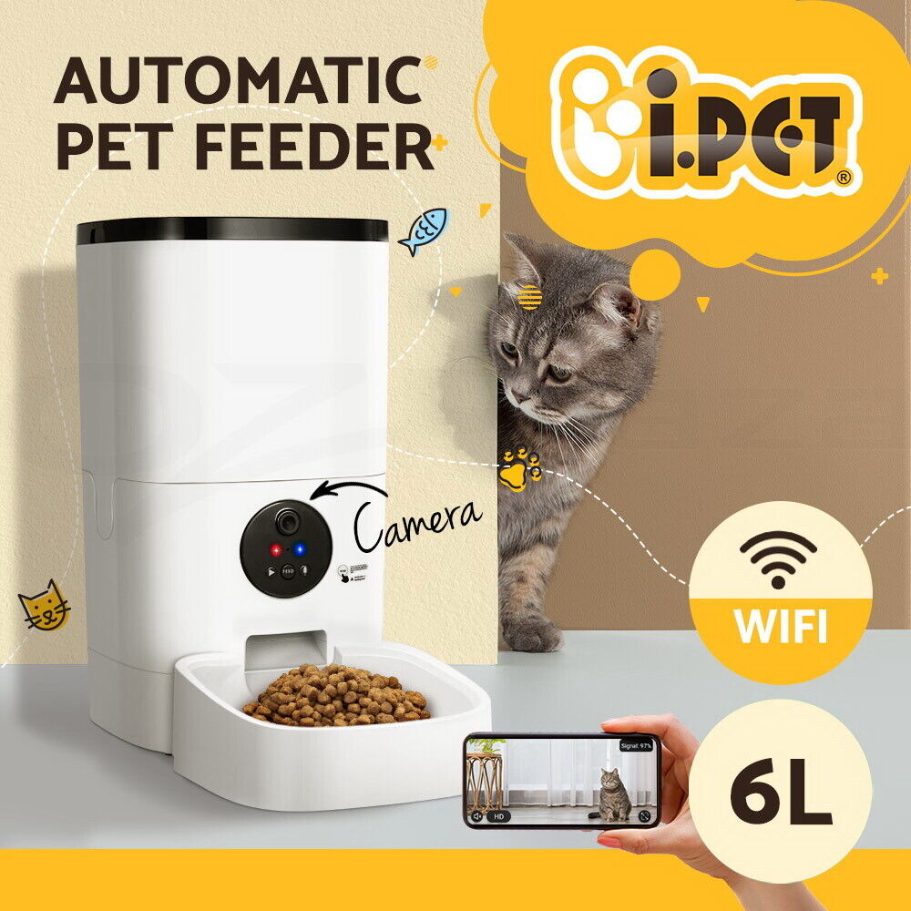 i.Pet Automatic Pet Feeder 6L Wifi Camera Dog Cat Smart Food Dispenser Timer