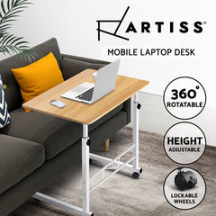 Artiss Laptop Desk Table Adjustable 60CM Light Wood