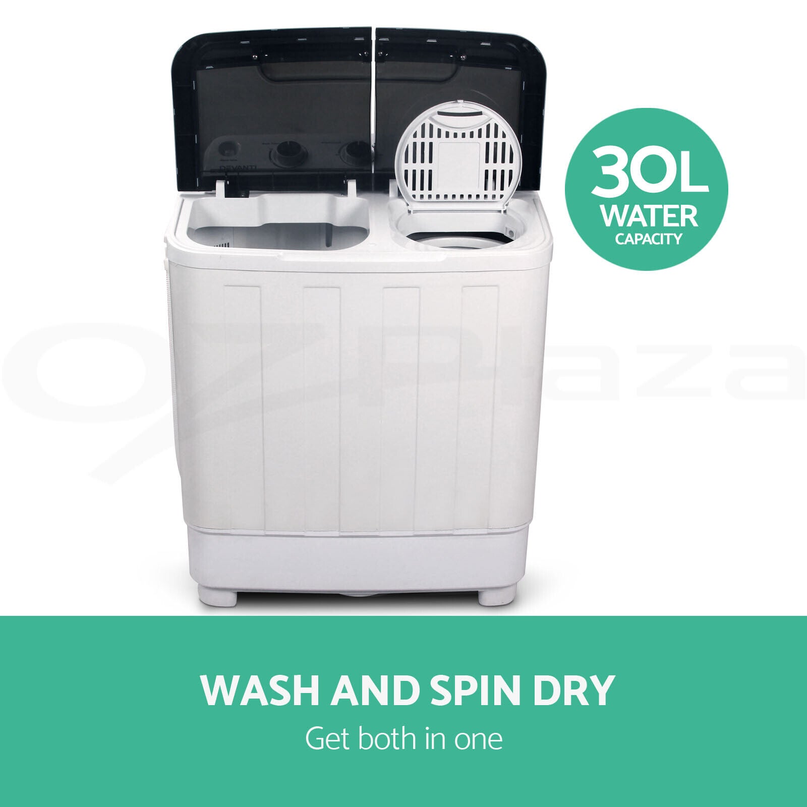 Devanti Portable Washing Machine Twin Tub 5KG White