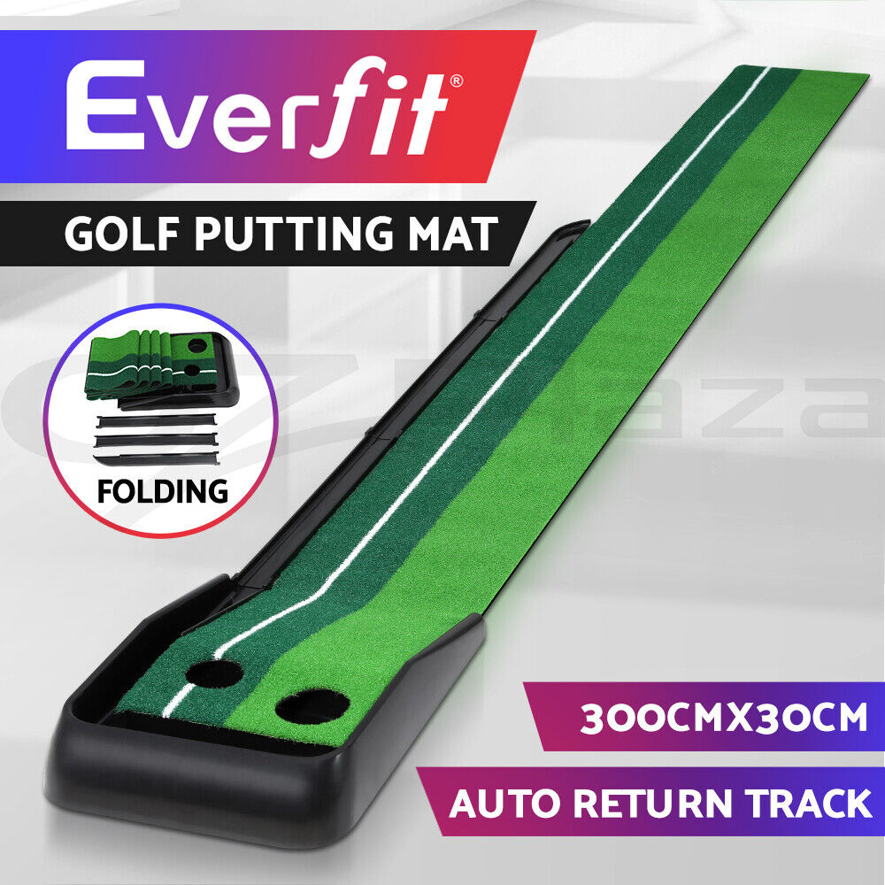 Everfit 3M Golf Putting Practice Mat Auto Return Putter Indoor Outdoor Training