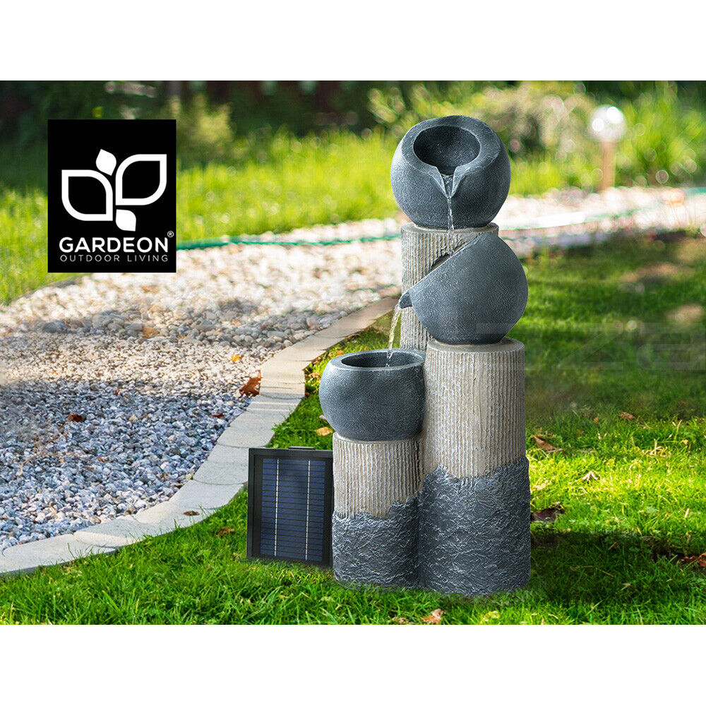 Gardeon Solar Water Feature with LED Lights 3 Tiers 76cm