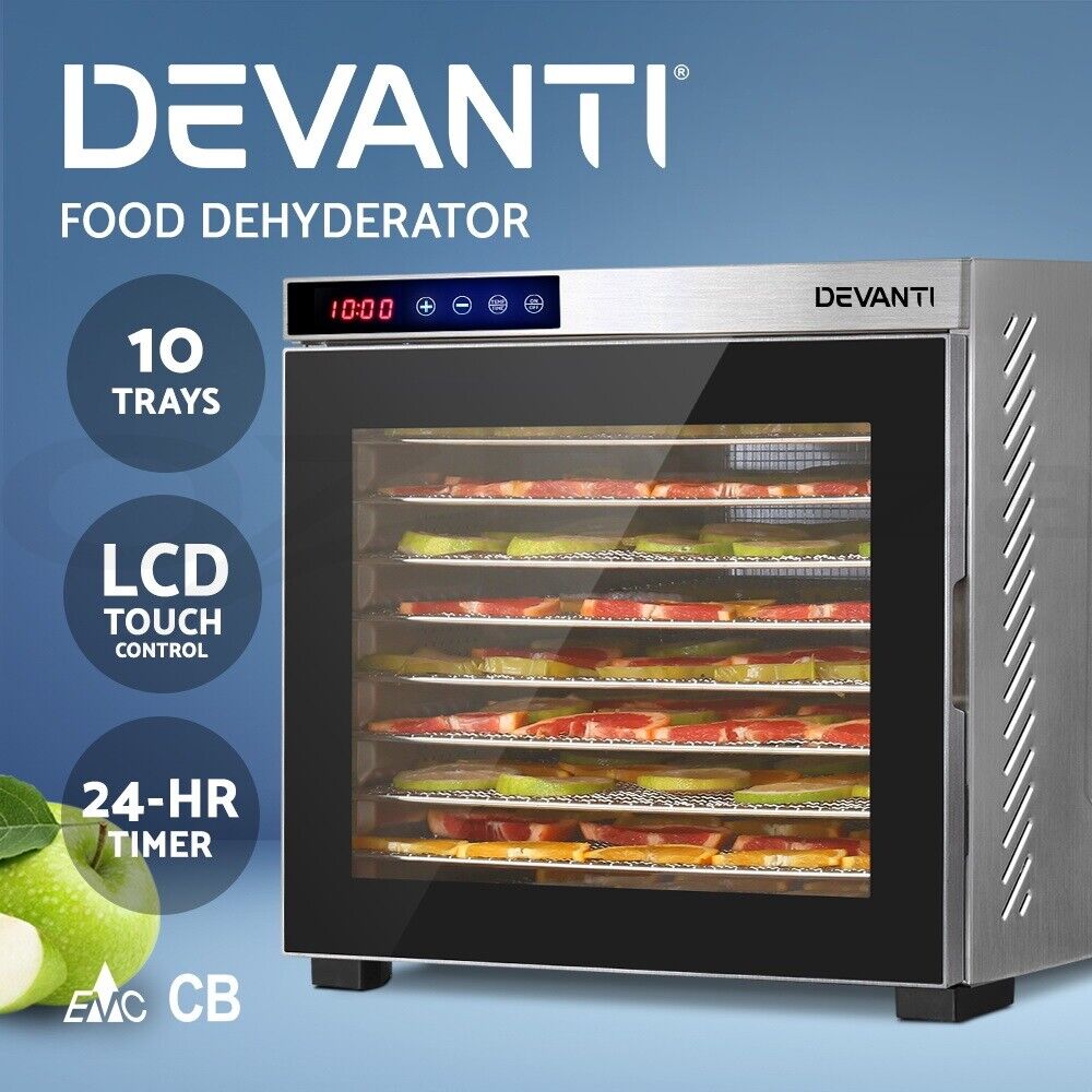 Devanti 10 Trays Food Dehydrator Stainless Steel Tray