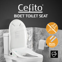 Cefito Non Electric Bidet Toilet Seat Cover Bathroom Spray Water Wash D Shape