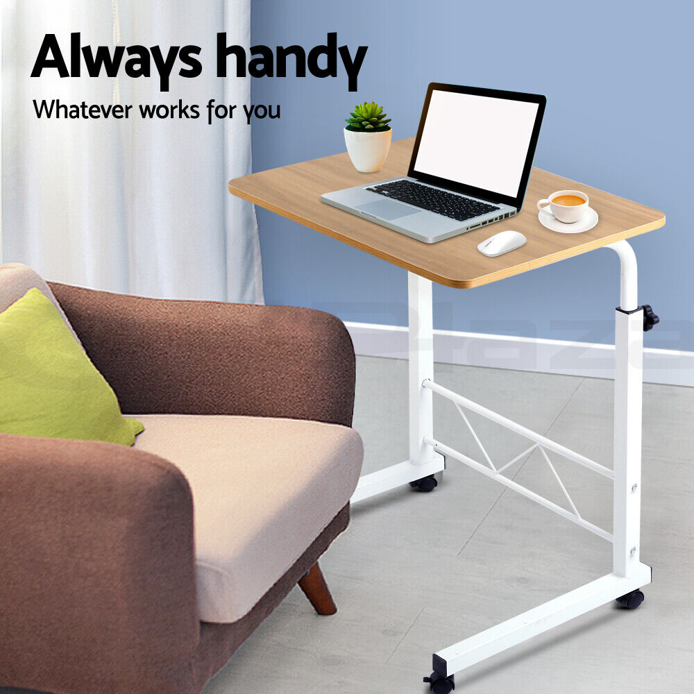 Artiss Laptop Desk Table Adjustable 60CM Light Wood