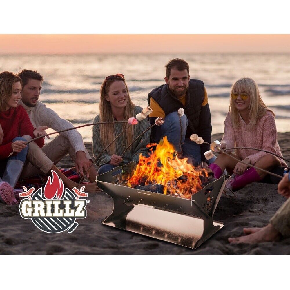 Grillz Fire Pit BBQ Grill Steel