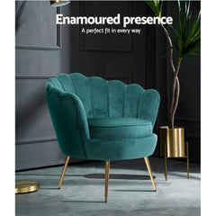 Artiss Armchair Velvet Green Callista