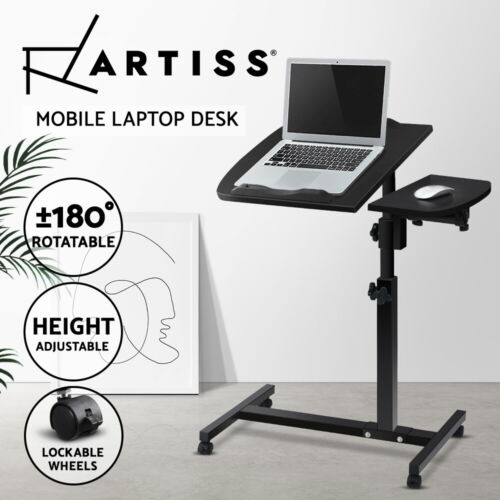 Artiss Laptop Desk Table Fan Cooling Black 60CM