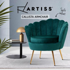 Artiss Armchair Velvet Green Callista