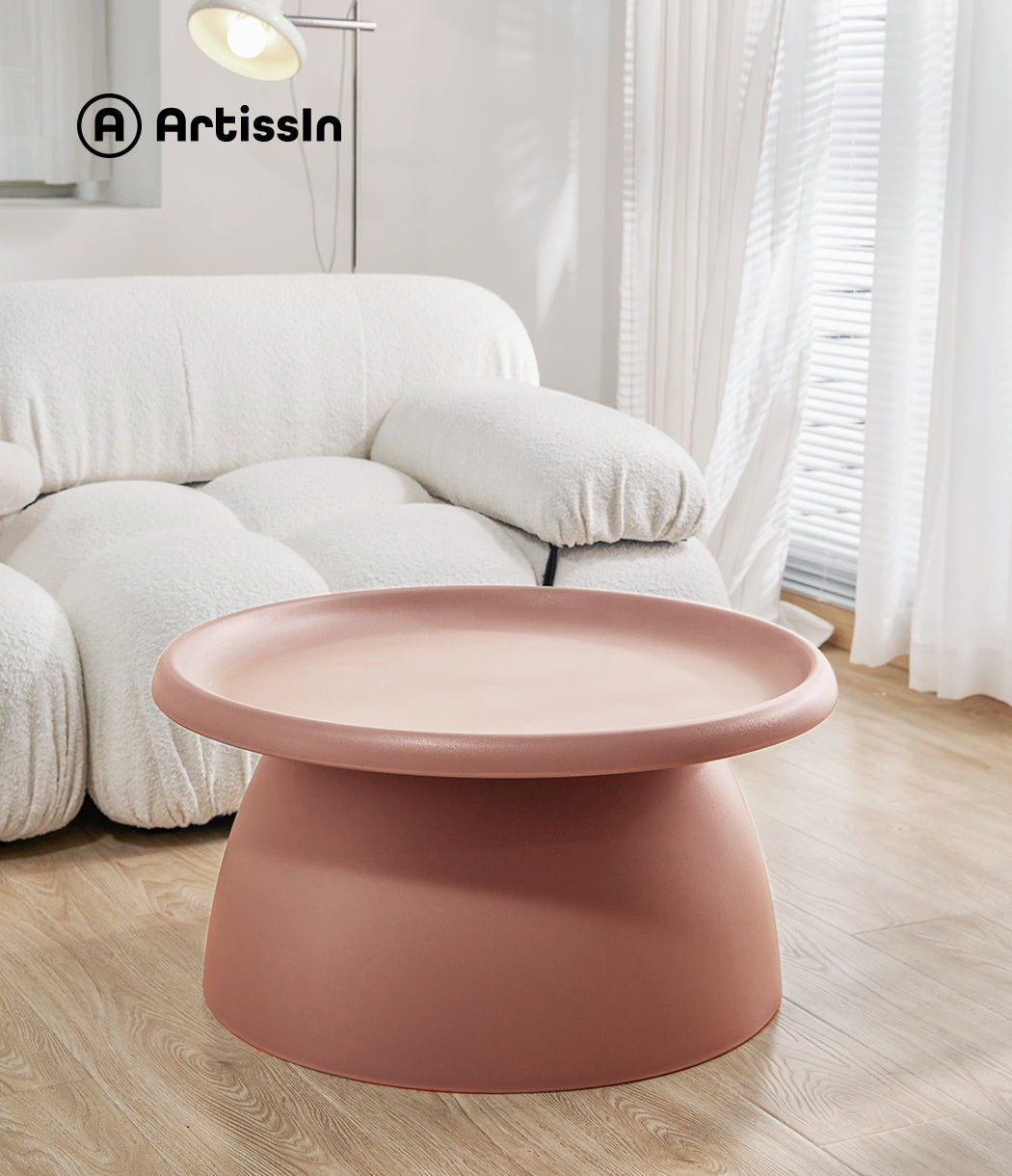 ArtissIn Coffee Table Round 71CM Plastic Pink